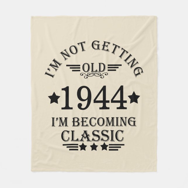 Personalized eighty vintage 80th birthday party fleece blanket (Front)