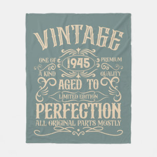 Personalized eighty vintage 80th birthday party fleece blanket