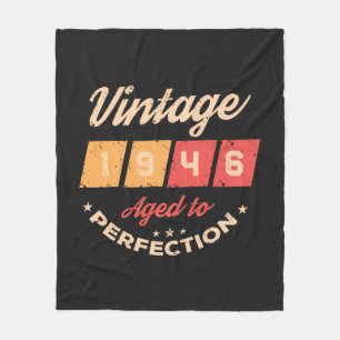 Personalized eighty vintage 80th birthday party fleece blanket