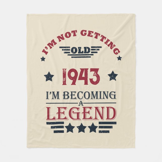 Personalized eighty vintage 80th birthday party fleece blanket (Front)