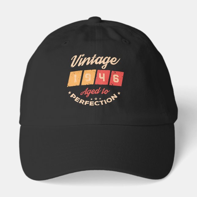 Personalized eighty vintage 80th birthday party hat (Front)