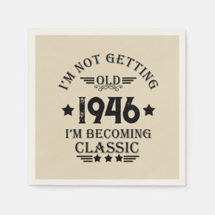 Personalized eighty vintage 80th birthday party napkins