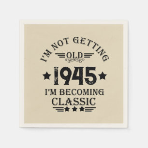 Personalized eighty vintage 80th birthday party napkins