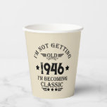 Personalized eighty vintage 80th birthday party paper cups<br><div class="desc">Make your birthday special with this unique design. Add a touch of sophisticated elegance to your birthday celebration with our exquisite, one-of-a-kind designs. These graphics bring sophistication and originality to any product, creating a memorable and stylish gift. They are perfect for those who appreciate a touch of timeless glamour on...</div>