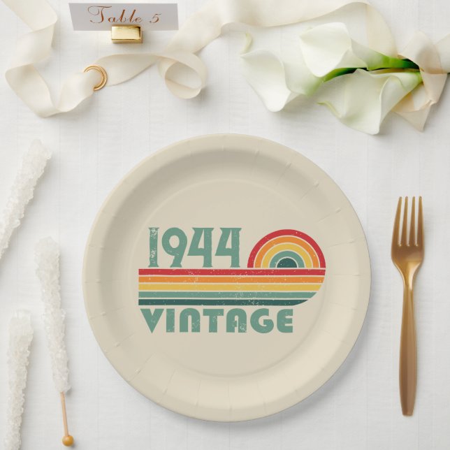 Personalized eighty vintage 80th birthday party paper plates (Wedding)