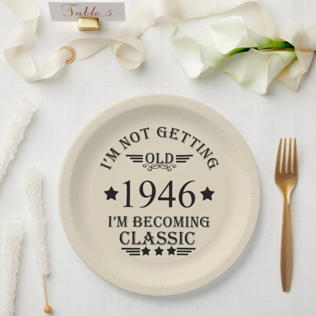 Personalized eighty vintage 80th birthday party paper plates (Wedding)