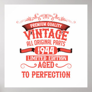 Personalized eighty vintage 80th birthday party poster