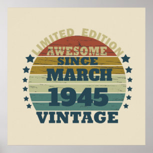 Personalized eighty vintage 80th birthday party poster