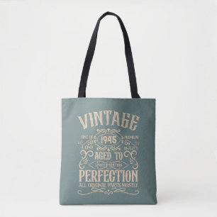 Personalized eighty vintage 80th birthday party tote bag