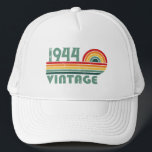 Personalized eighty vintage 80th birthday party trucker hat<br><div class="desc">Add some originality to your wardrobe with this vintage sunset birthday graphic design featuring awesome typography font lettering. It's a great gift idea for men, women, husbands, wives, grandma, and grandpa who will love this unique artwork. The best funny holiday present for a happy birthday party. If you like this...</div>