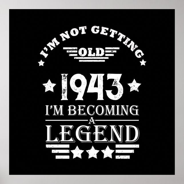 Personalized eighty vintage 80th birthday  poster (Front)