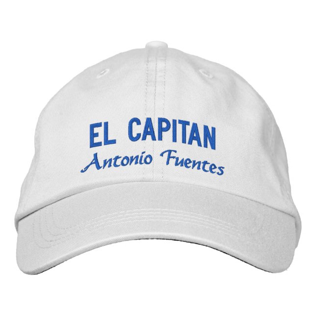 Personalized El Capitan Blue Fishing Embroidered Baseball Hat (Front)
