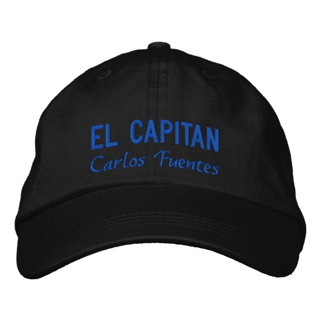 Personalized El Capitan Spanish Blue Fishing Embroidered Baseball Cap (Front)
