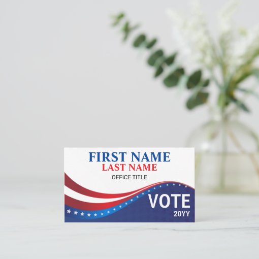 Personalized Election Campaign Business Card | Zazzle