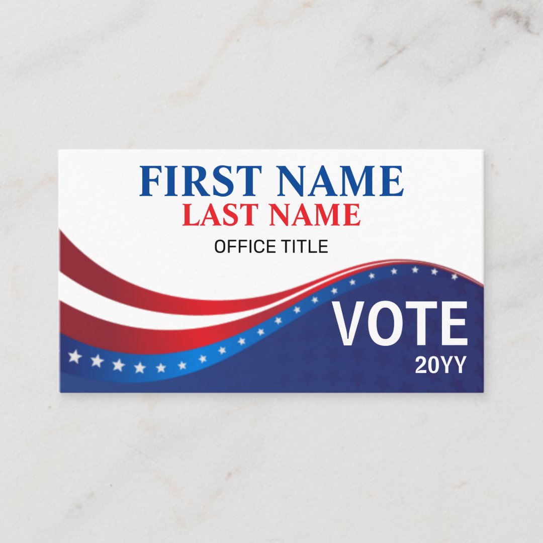 Personalized Election Campaign Business Card | Zazzle