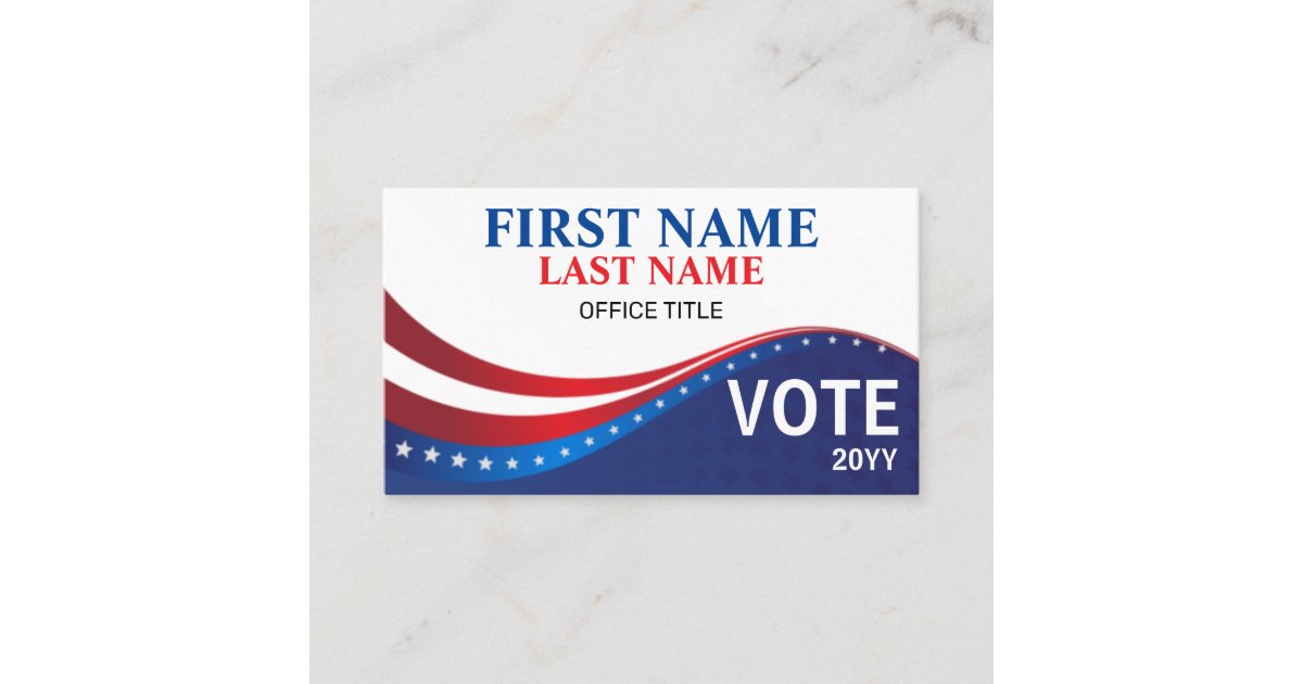 Personalized Election Campaign Business Card 