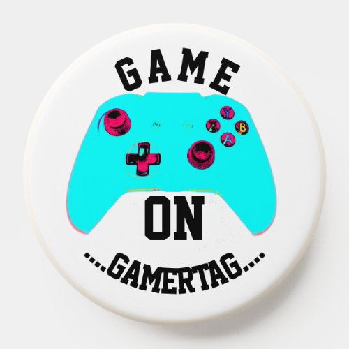 Personalized Electric Blue Game On PopSocket