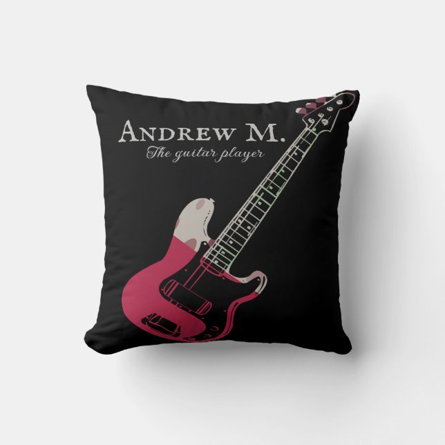Personalized Electric-guitar / guitarist Gift Thro Throw Pillow (Front)