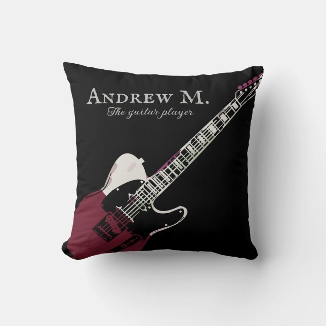 Personalized Electric-guitar / guitarist Gift Thro Throw Pillow (Front)