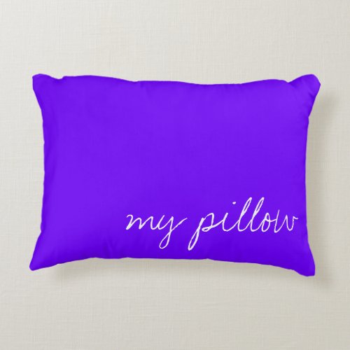 Personalized Electric Indigo Accent Pillow