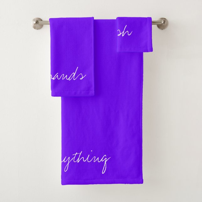 Personalized Electric Indigo Blue Bath Towel Set (Insitu)