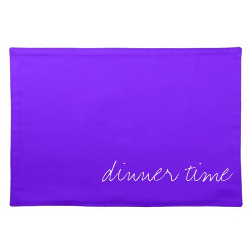Personalized Electric Indigo Blue Cloth Placemat