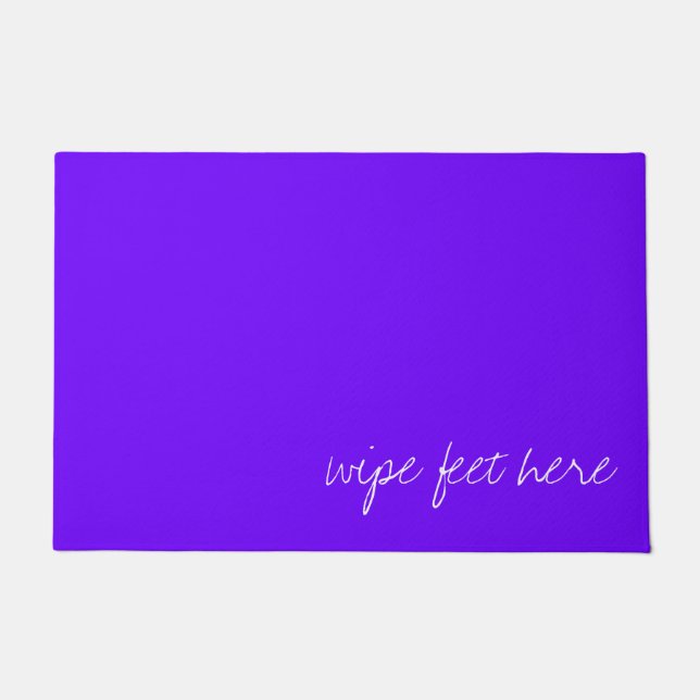 Personalized Electric Indigo Blue Doormat (Front)
