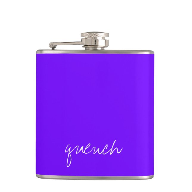 Personalized Electric Indigo Blue Flask (Front)
