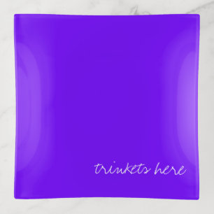 Personalized Electric Indigo Blue Trinket Tray
