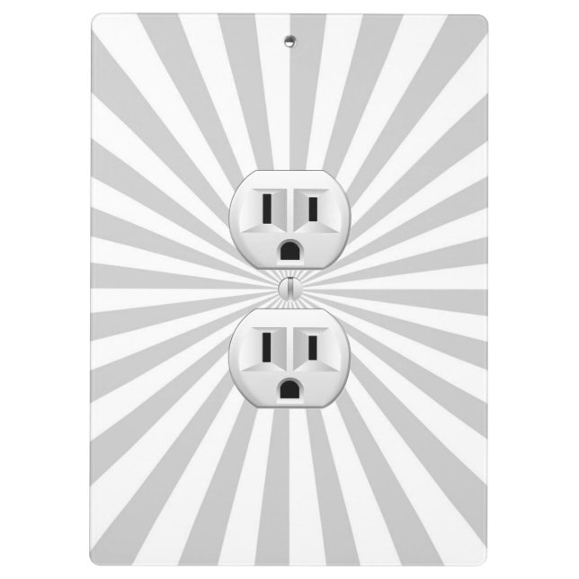 Personalized Electric Plug Wall Outlet Fun Clipboard (Back)