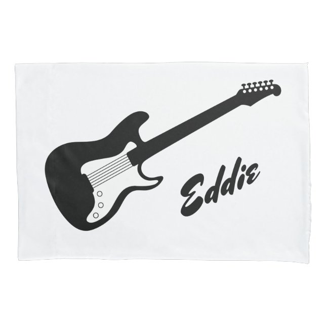 Personalized electric rock guitar pillow case (Front)