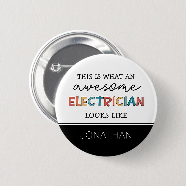 Personalized Electrician Funny Gifts Button (Front & Back)