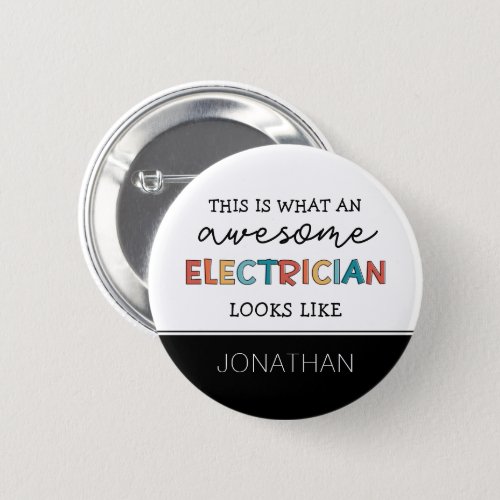 Personalized Electrician Funny Gifts Button