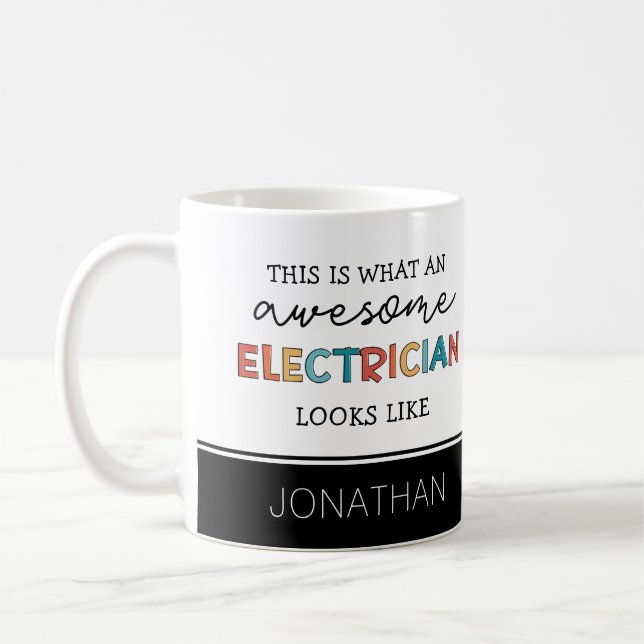 Personalized Electrician Funny Gifts Coffee Mug (Left)