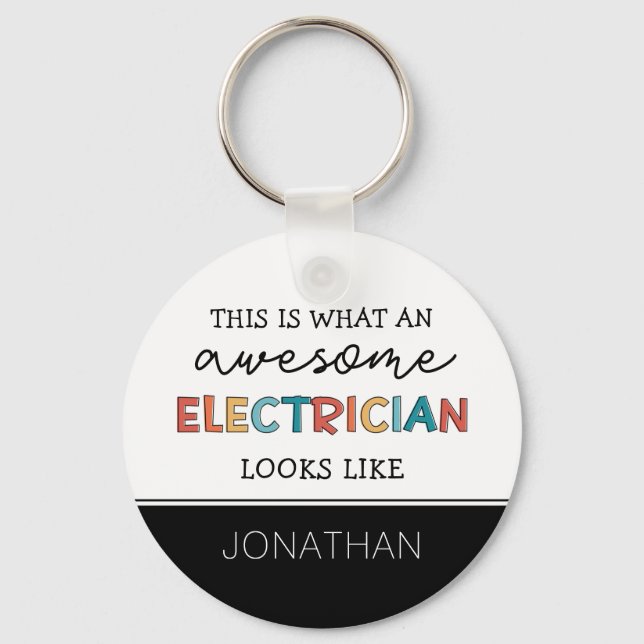 Personalized Electrician Funny Gifts Keychain (Front)