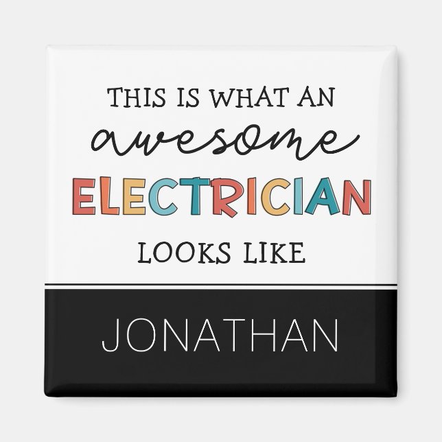 Personalized Electrician Funny Gifts Magnet (Front)
