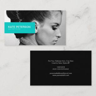 Personalized Elegance Black and White Photo, Tosca Business Card