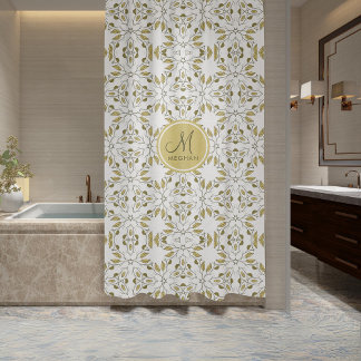 Personalized Elegance. Botanical Bliss Shower Curtain