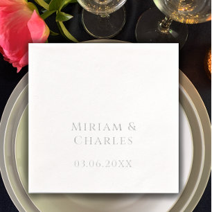 Personalized Elegant 25th Anniversary Silver Real Foil Napkins