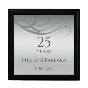 Personalized elegant 25th wedding anniversary gift box