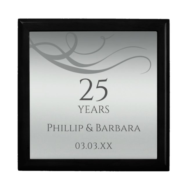 Personalized elegant 25th wedding anniversary gift box (Front)