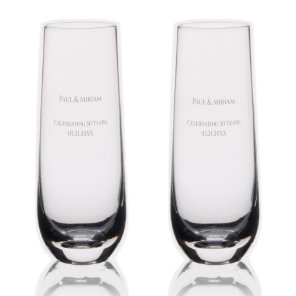 Personalized Elegant 50th Anniversary Custom Gift Stemless Champagne Flute