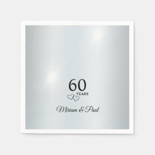 Personalized Elegant 60th Anniversary Party Napkins