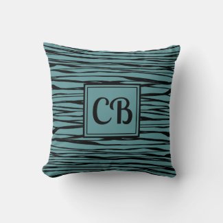 Personalized Elegant Abstract Monogram Grey Teal