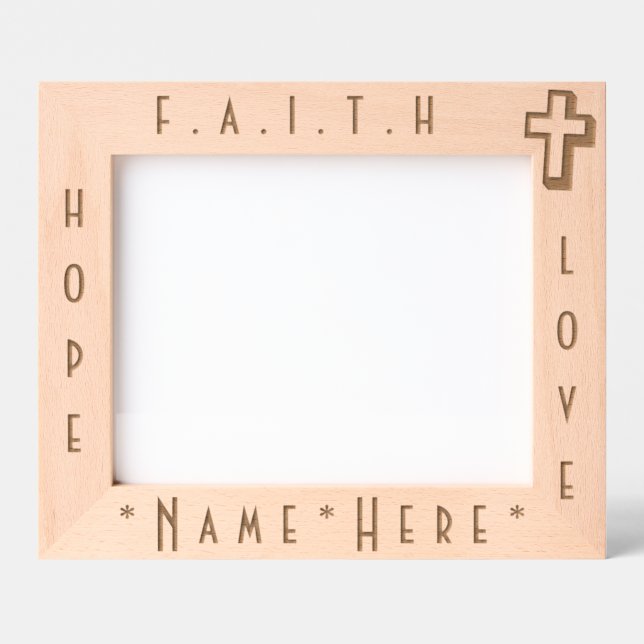Personalized Elegant and Modern Cross Keepsake Engraved Frames (Front)