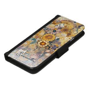 Personalized Elegant Antique Art Nouveau Floral iPhone 8/7 Wallet Case