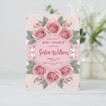 [Personalized] Elegant Baby Girl Shower Invitation