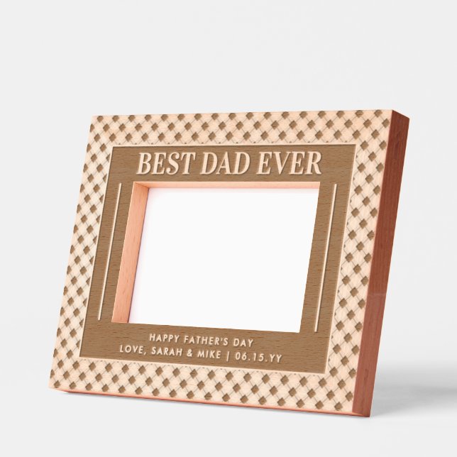 Personalized Elegant Best Dad Ever Father's Day Engraved Frames (Left)