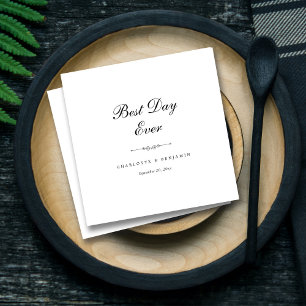 Personalized Elegant 'Best Day Ever' Wedding Napkins