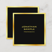 Personalized Elegant Black And Gold Modern Simple Square Business Card (Front/Back)